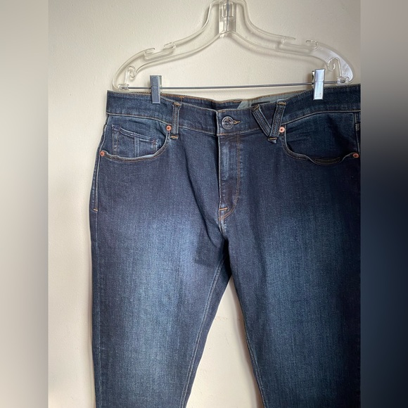 VOLCOM dark blue modern fit slim straight leg stretchy Jeans size 36x 32 - Picture 4 of 14